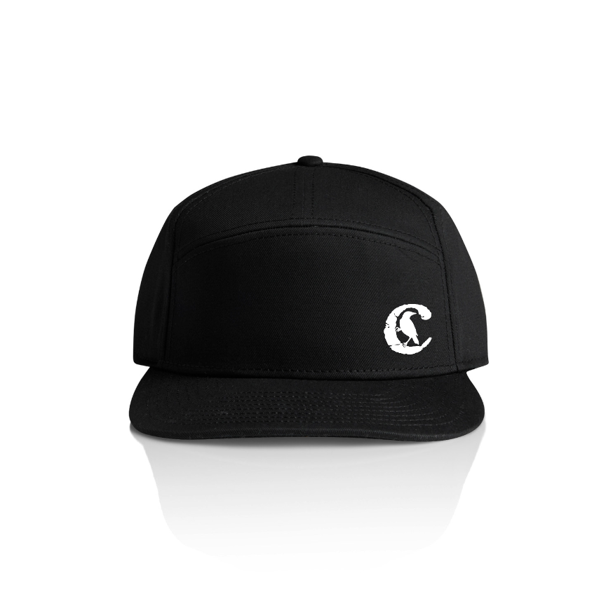 C-Logo 7 Panel Cap - Black